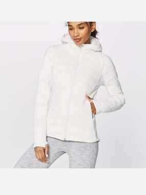 lululemon athletica Cream Hooded Puffer Jacket